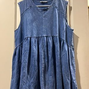 LaBiz pullover oversized ruffle dress sleeveless exposed seams women’s size S